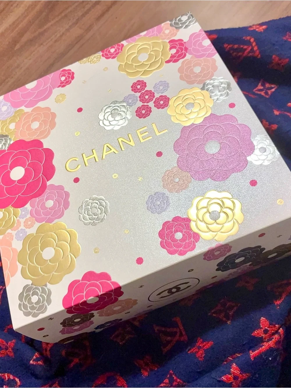 CHANEL Floral Decorative Box in Pink, Gold, Silver